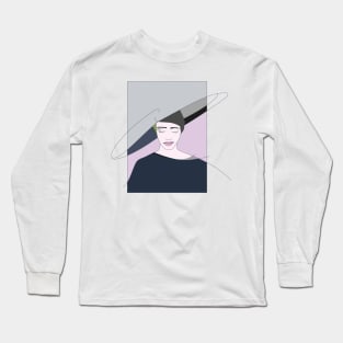 Blu lady #woman #girl #beauty #fineart #popart #home #decor #fashion #buyart #artprint #minimal #drawing Long Sleeve T-Shirt